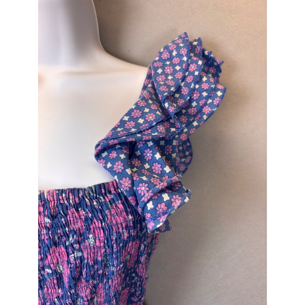 Mille Resort & Travel Olympia Dress Carnaby Floral XS Smocked‎ Ruffle pockets - Picture 4 of 11